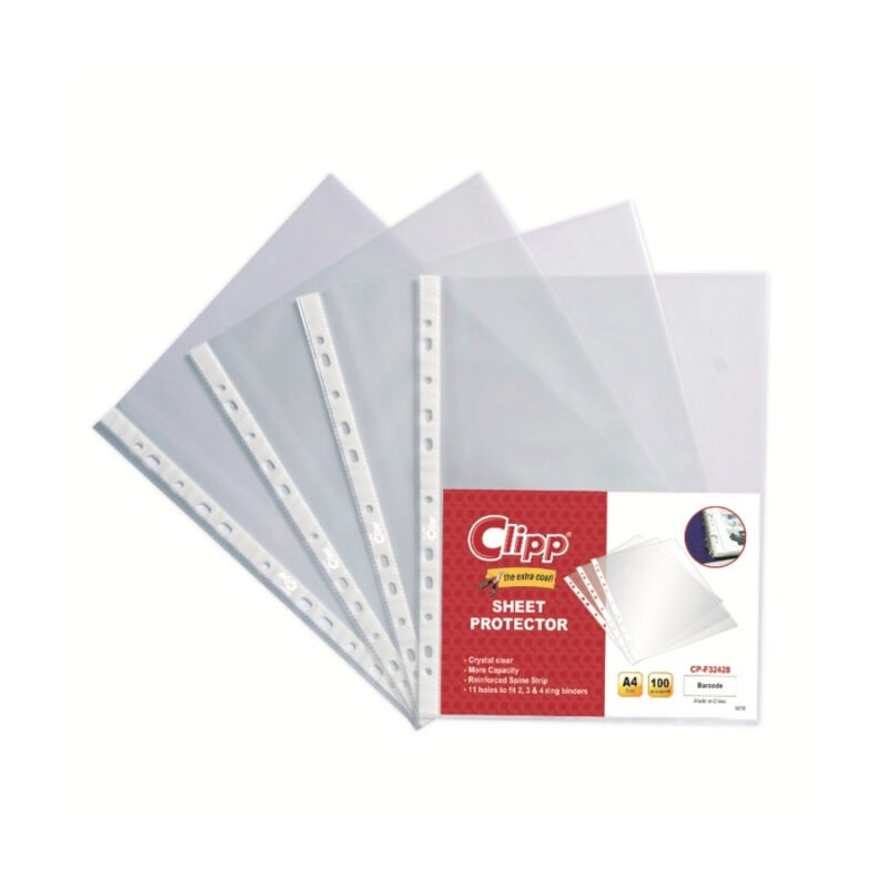 Clipp A4 Sheet Protectors 100 Pieces