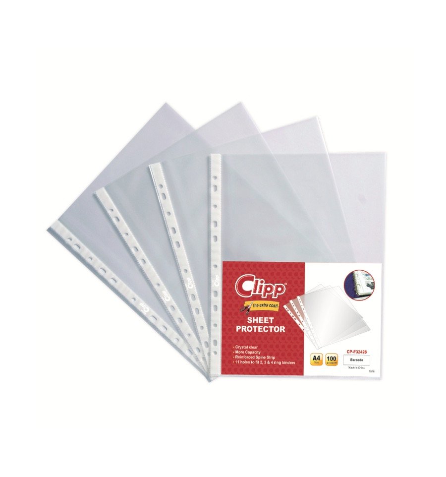 Clipp A4 Sheet Protectors 100 Pieces 3 Clipp A4 Sheet Protectors 100 Pieces