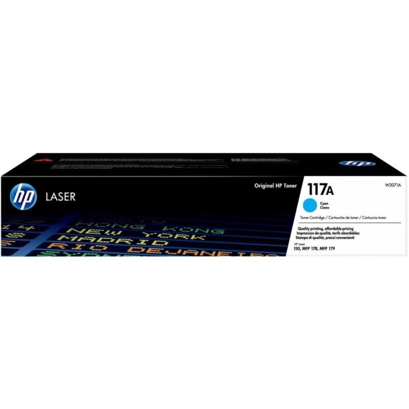 Cartouche de toner laser authentique HP 117A, CYAN