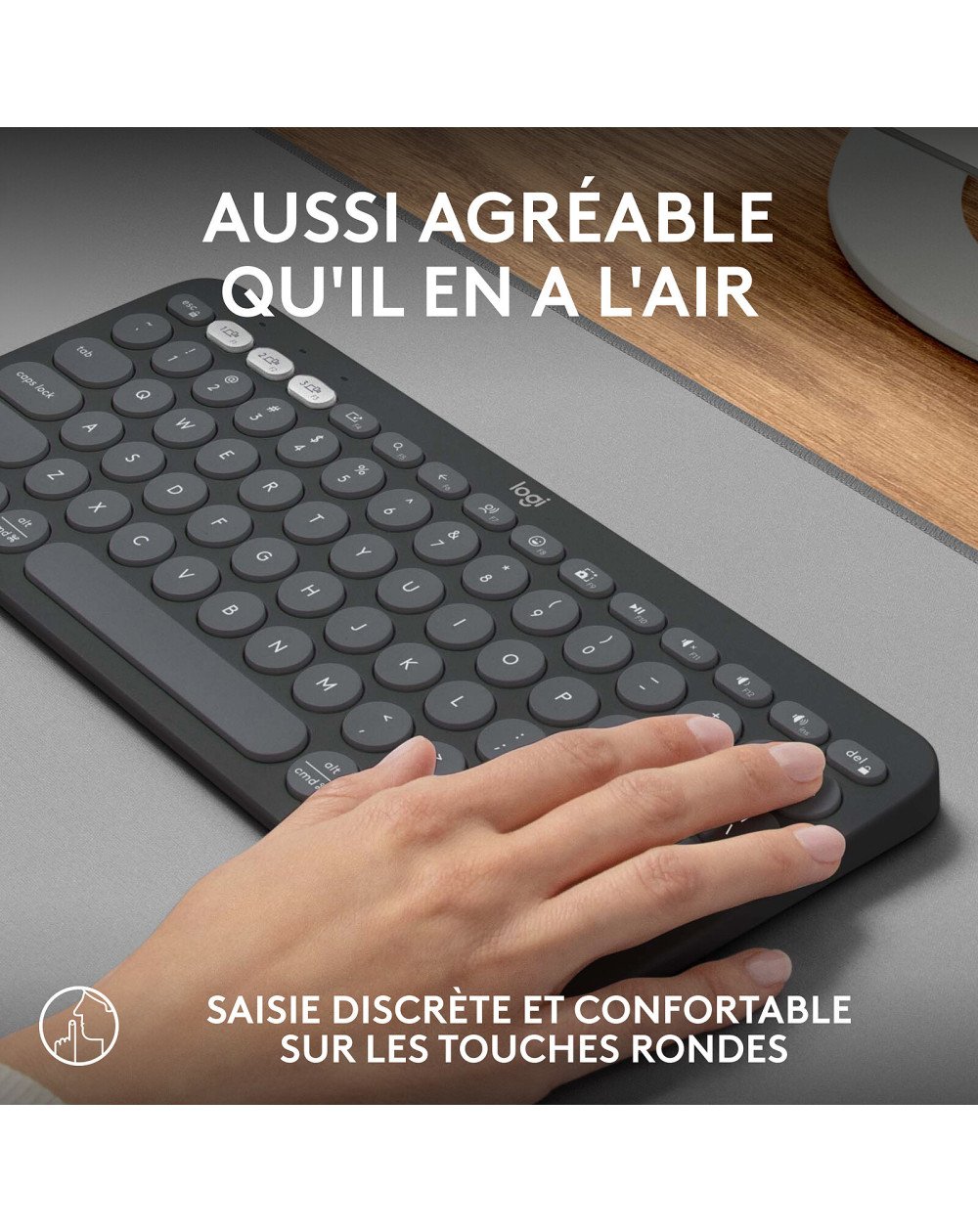 LOGITECH - Clavier sans fil - Pebble Keys 2 K380s - Bluetooth - Bouton Easy-Switch - Graphite - (920-011803) 4 LOGITECH - Clavier sans fil - Pebble Keys 2 K380s - Bluetooth - Bouton Easy-Switch - Graphite - (920-011803)