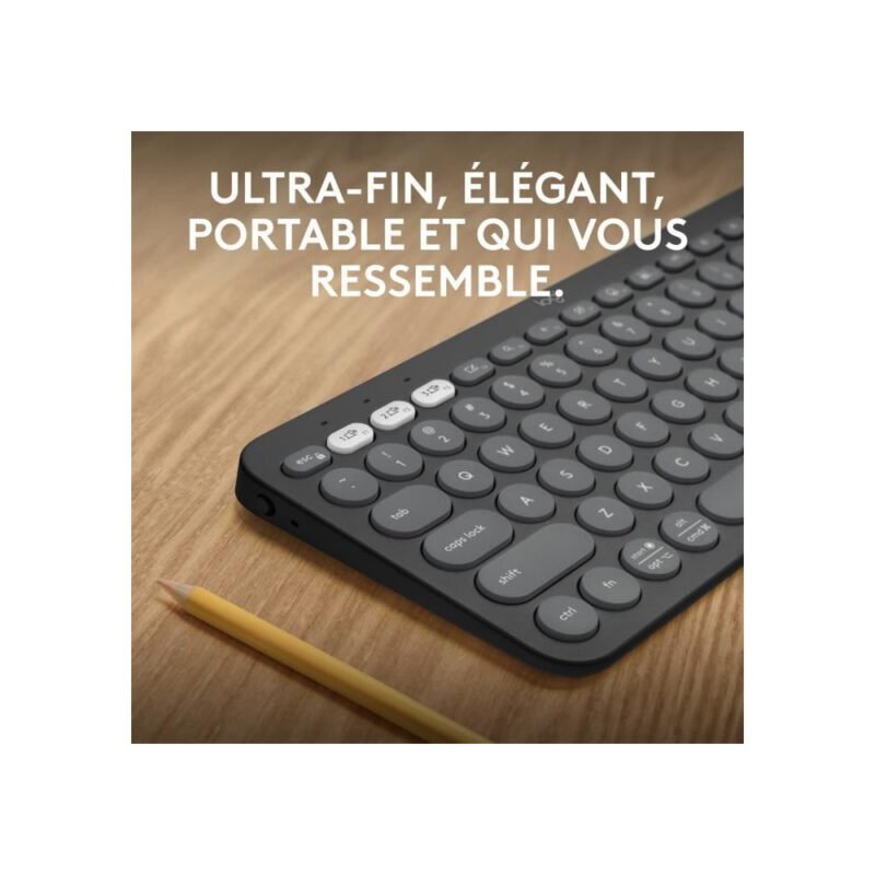LOGITECH - Clavier sans fil - Pebble Keys 2 K380s - Bluetooth - Bouton Easy-Switch - Graphite - (920-011803)