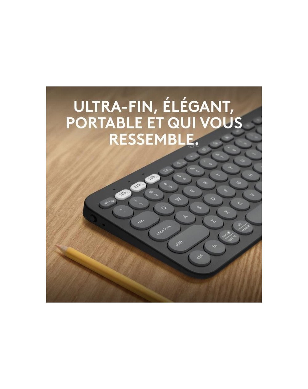 logitech clavier sans fil pebble keys 2 k380s bluetooth bouton easy switch graphite 920 011803